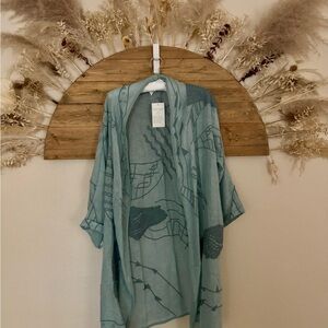 Soft Surroundings Teal Kimono Cardigan